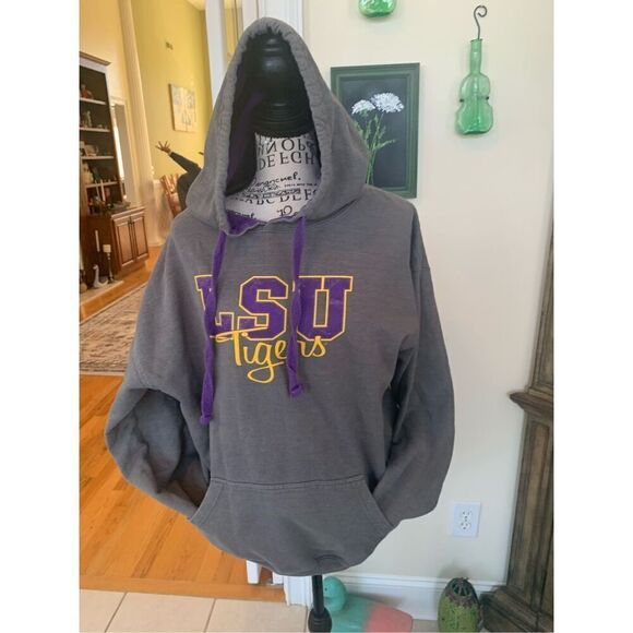 LSU Gray Hoodie Unisex - Picture 1 of 7